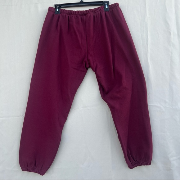 PINK Victoria's Secret Football Style Lace-up Burgundy Jogger - Picture 2 of 8